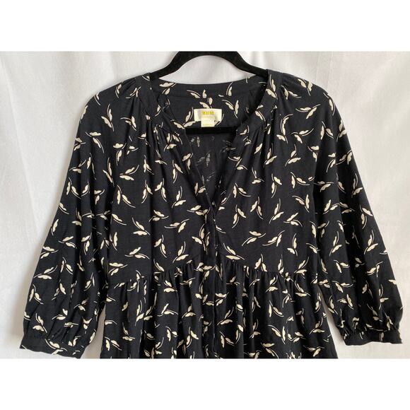 Maeve by Anthropologie Winona Babydoll Loose Fit Tunic 3/4 Sleeves Blouse XS - Picture 3 of 10